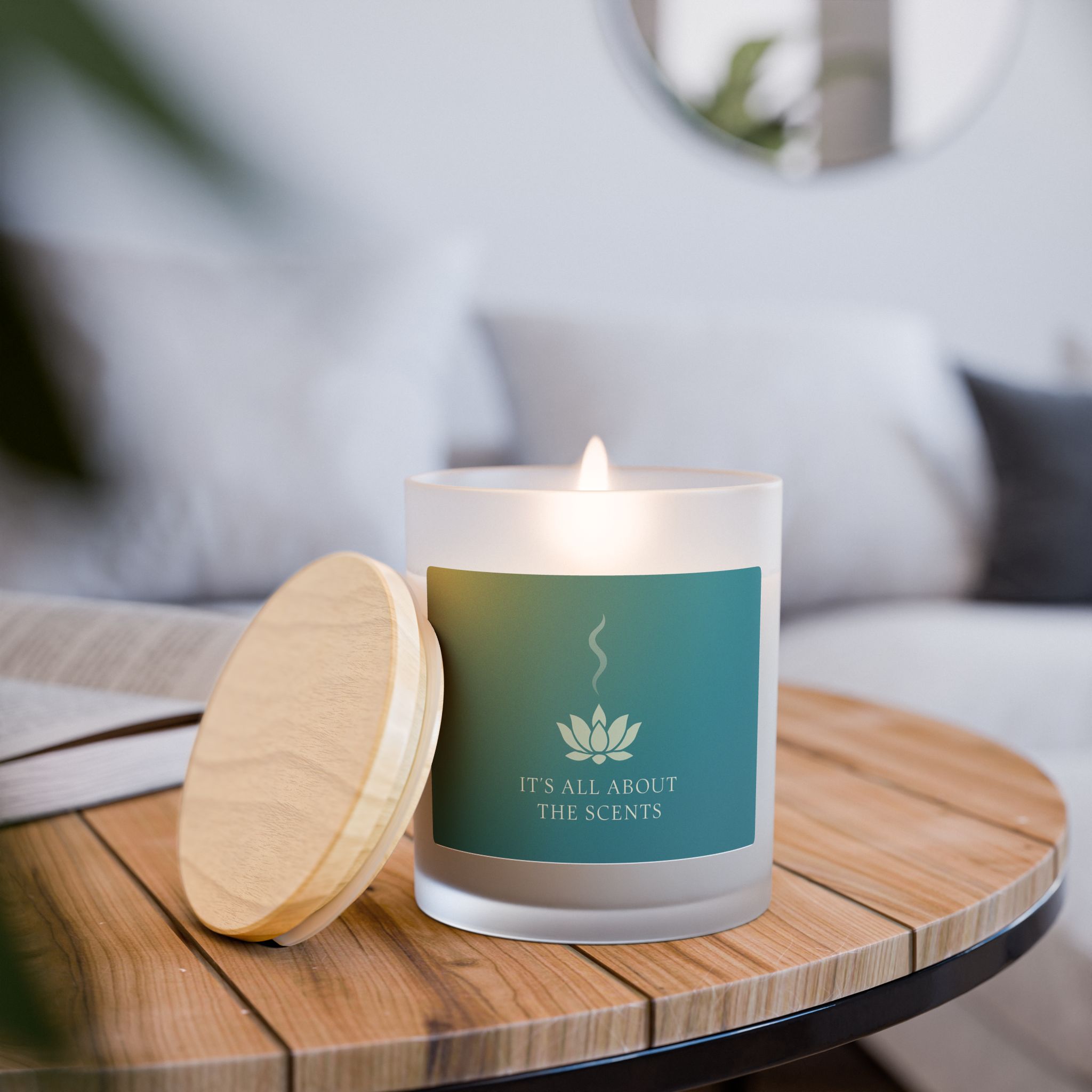 Its All About The Scents Frosted Glass Candle | Aromatherapy Relaxation Candle